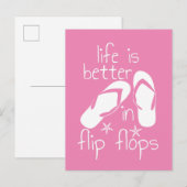 Het leven is beter in Teenslipper Uitnodiging Briefkaart (Voorkant / Achterkant)