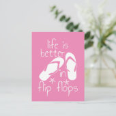 Het leven is beter in Teenslipper Uitnodiging Briefkaart (Staand voorkant)