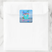 Het leven is Beter in Teenslipper Vierkante Sticker (Tas)