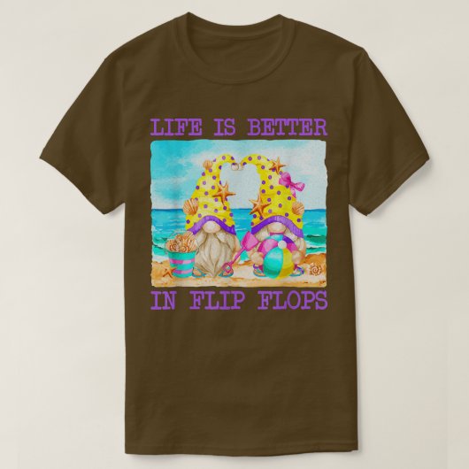 Het leven is beter in Teenslippers bij het strand  T-shirt (Design voorkant)