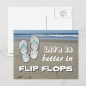Het leven is beter in Teenslippers Briefkaart (Voorkant / Achterkant)