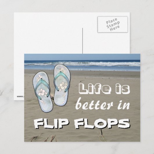 Het leven is beter in Teenslippers Briefkaart (Voorkant / Achterkant)
