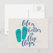 Het leven is beter in Teenslippers Briefkaart (Voorkant / Achterkant)