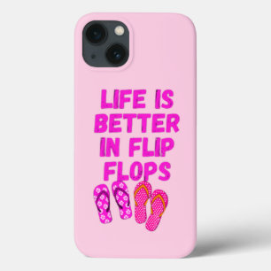 Het leven is beter in teenslippers Case-Mate iPhone case