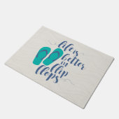 Het leven is beter in Teenslippers Deurmat (Schuin)