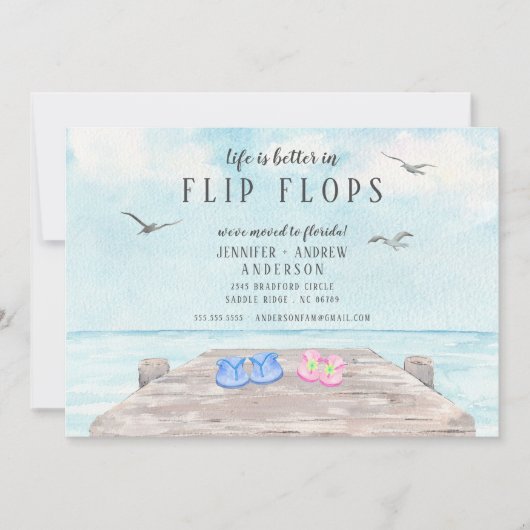 Het leven is beter in Teenslippers die aankondigin Kaart (Voorkant)