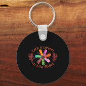 Het leven is beter in Teenslippers Girl Beach Gift Sleutelhanger (Voorkant)