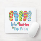 Het leven is beter in Teenslippers Kleurrijke Stof Muismat (Met muis)