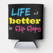 Het leven is beter in teenslippers koelbox blikjeskoeler (Voorkant)