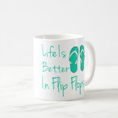 Het leven is beter in teenslippers koffiemok (Voorkant rechts)