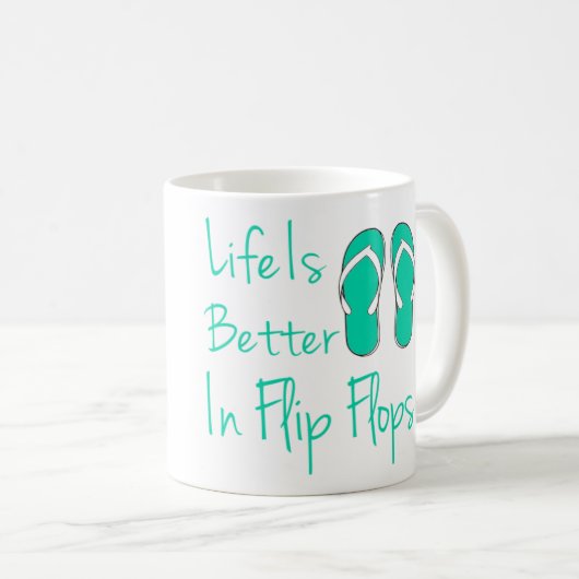 Het leven is beter in teenslippers koffiemok (Voorkant rechts)