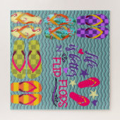 Het leven is beter in teenslippers legpuzzel (Horizontaal)
