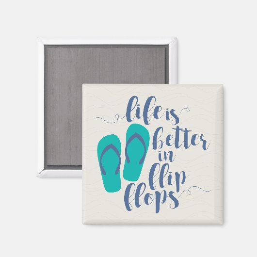 Het leven is beter in Teenslippers Magneet (Voorkant / Achterkant)