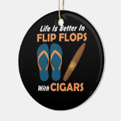 Het leven is beter in Teenslippers met kaarten Keramisch Ornament (Links)