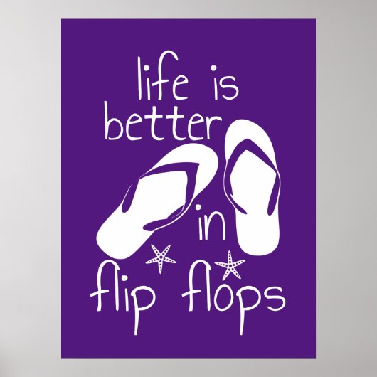 Het leven is beter in teenslippers poster (Voorkant)
