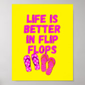 Het leven is beter in teenslippers poster (Voorkant)