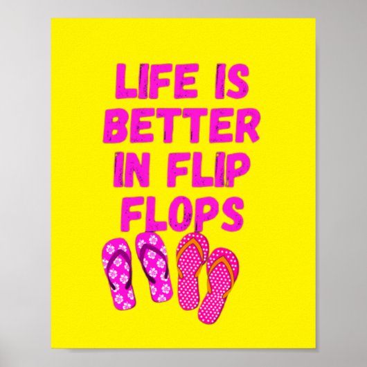 Het leven is beter in teenslippers poster (Voorkant)