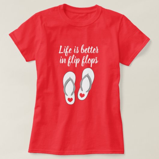 Het leven is beter in teenslippers schattig zomers t-shirt (Design voorkant)