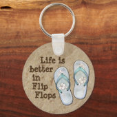 Het leven is beter in Teenslippers Sleutelhanger (Achterkant)