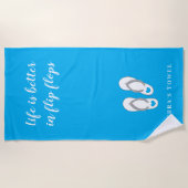 Het leven is beter in teenslippers. strandlaken (Voorkant)