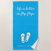Het leven is beter in teenslippers. strandlaken (Voorkant)