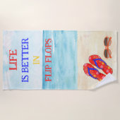 Het leven is beter in Teenslippers strandlaken (Voorkant)