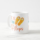 Het leven is beter in Teenslippers, Summer Quote Koffiemok (Voorkant links)