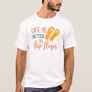 Het leven is beter in Teenslippers, Summer Quote T-shirt