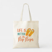 Het leven is beter in Teenslippers, Summer Quote Tote Bag (Achterkant)