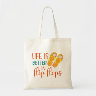 Het leven is beter in Teenslippers, Summer Quote Tote Bag