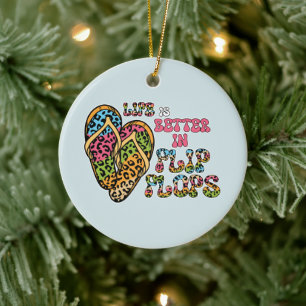 Het leven is beter in Teenslippers- Summer Vibes Keramisch Ornament