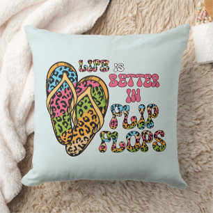 Het leven is beter in Teenslippers- Summer Vibes Kussen