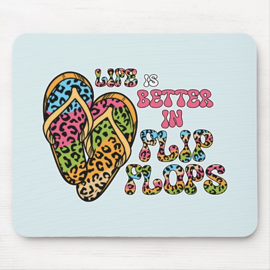 Het leven is beter in Teenslippers- Summer Vibes Muismat (Voorkant)