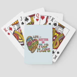 Het leven is beter in Teenslippers- Summer Vibes Pokerkaarten