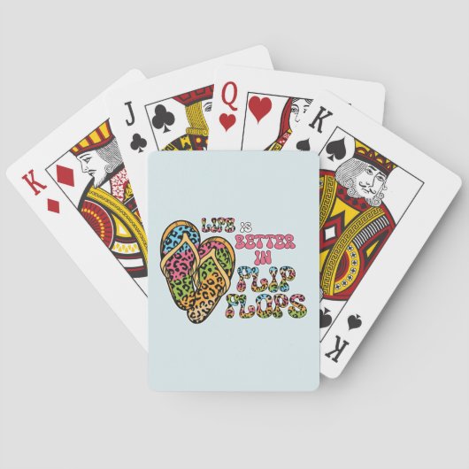 Het leven is beter in Teenslippers- Summer Vibes Pokerkaarten (Achterkant)