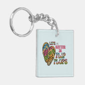 Het leven is beter in Teenslippers- Summer Vibes Sleutelhanger (Voorkant Links)