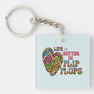 Het leven is beter in Teenslippers- Summer Vibes Sleutelhanger