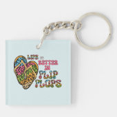 Het leven is beter in Teenslippers- Summer Vibes Sleutelhanger (Achterkant)