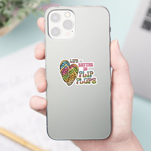 Het leven is beter in Teenslippers- Summer Vibes Sticker (Telefoon)