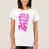 Het leven is beter in teenslippers t-shirt (Voorkant)