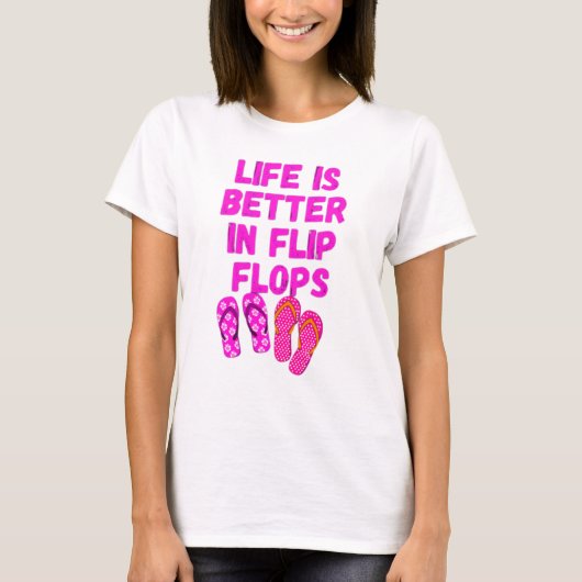 Het leven is beter in teenslippers t-shirt (Voorkant)