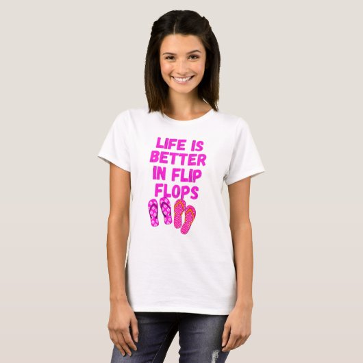 Het leven is beter in teenslippers t-shirt (Voorkant volledig)