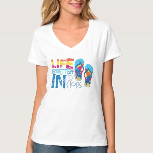 Het leven is beter in teenslippers t-shirt (Voorkant)