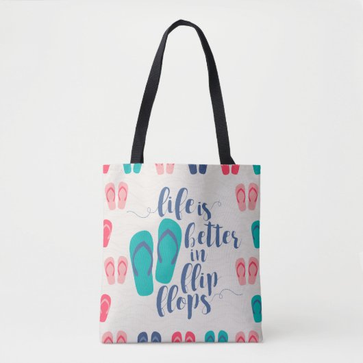 Het leven is beter in Teenslippers Tote Bag (Voorkant)