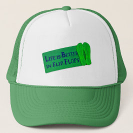 Het leven is beter in Teenslippers Trucker Pet