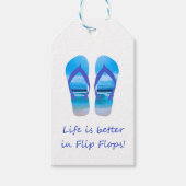 Het leven is beter in Teenslippers Vun Beach Quote Cadeaulabel (Voorkant)