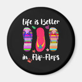 Het leven is beter in Teenslippers zomervakantiest Magneet (Voorkant)