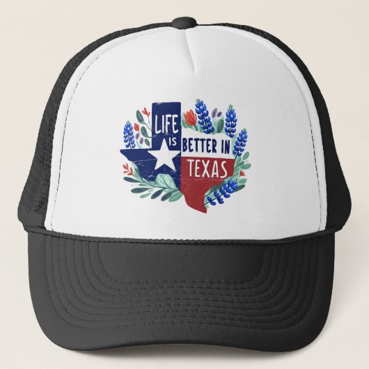 Het leven is beter in Texas Trucker Pet (Voorkant)