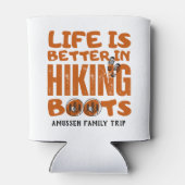Het leven is beter in wandelschoenen reizen blikjeskoeler (Achterkant)