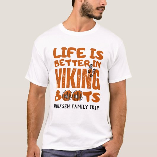 Het leven is beter in wandelschoenen t-shirt (Voorkant)